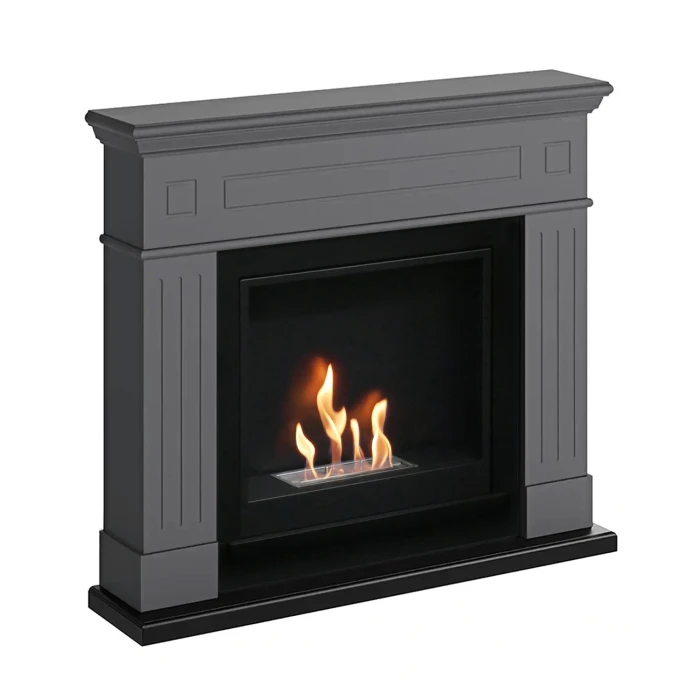 Larsen Grå Biopeis med røykfri varme og moderne design