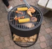 Vedtønne med grill