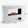 Glow Fire Fallada Hvit - OMC 600 | Frittstående vanndamp peis, Hvit, 120 cm x 90 cm x 40 cm