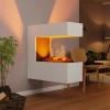 Schiller veggmontert vanndamp peis i hvit, gir en realistisk flammeeffekt med miljøvennlig drift for stilfull oppvarming.