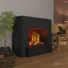Glow Fire Hauptmann Sort - OMC 600 | Frittstående Vanndamp peis, 90 cm x 110 cm x 45 cm