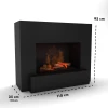 Glow Fire Hauptmann Sort - OMC 600 | Frittstående Vanndamp peis, 90 cm x 110 cm x 45 cm