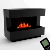 Kant Svart - OMC 600 Frittstående Vanndamp peis fra Glow Fire – Realistisk Flammeeffekt, Uten Varme, Svart Design