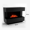 Kant Svart - OMC 600 Frittstående Vanndamp peis fra Glow Fire – Realistisk Flammeeffekt, Uten Varme, Svart Design