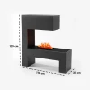 Glow Fire Mozart Grå - OMC 600 | Frittstående vanndamp peis, 120 cm x 110 cm x 35 cm