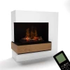 Glow Fire Planck Tall Left-Sided - OMC 600 | Frittstående vanndamp peis, 110 cm x 109 cm x 53 cm