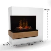 Glow Fire Planck Tall Left-Sided - OMC 600 | Frittstående vanndamp peis, 110 cm x 109 cm x 53 cm