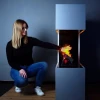 Glow Fire Schiller Hvit - OMC 600 | Frittstående vanndamp peis, 120 cm x 120 cm x 38 cm