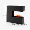 Glow Fire Schiller Svart - OMC 600 | Frittstående vanndamp peis, 120 cm x 120 cm x 38 cm